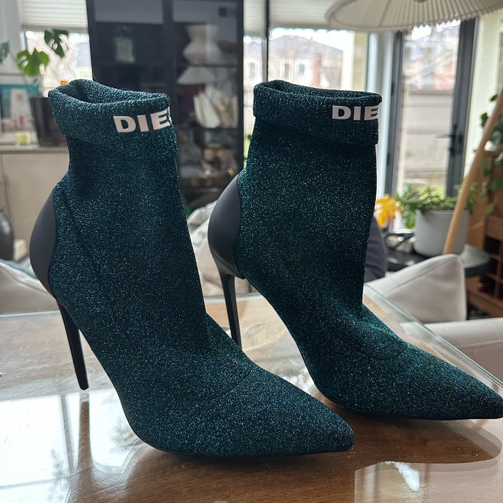 Diesel Glitter Club Sock Booties size 40 / 9